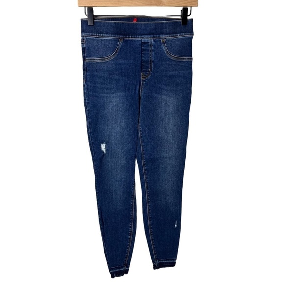 Spanx Distressed Ankle Skinny Jeans Medium Wash Size Small Style 20203R - Picture 3 of 12